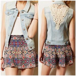 Anthropologie {Pilcro And the Letterpress} Laced Denim Vest